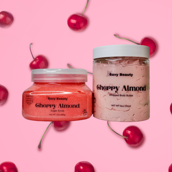 Cherry Almond- Sugar Scrub & Whipped Body Butter