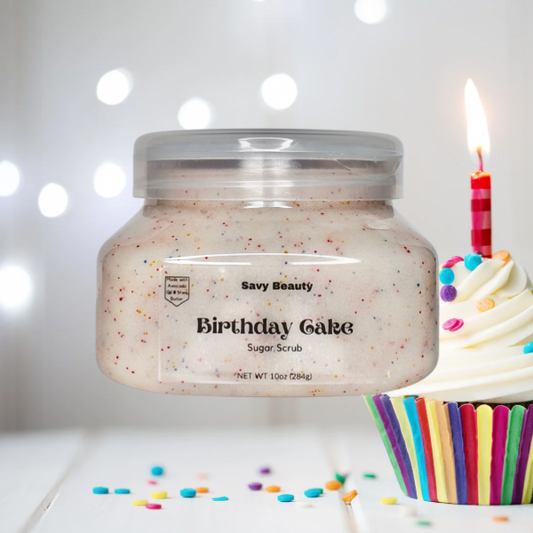Birthday Cake Sugar Scrub (made with jojoba beads)