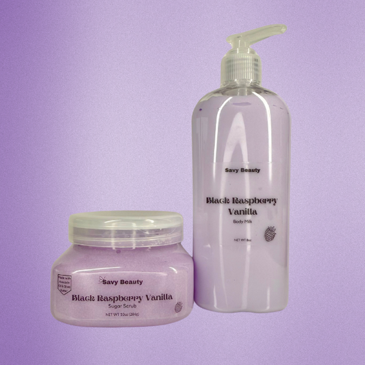 Black Raspberry Vanilla Body Milk & Sugar Scrub Body Bundle